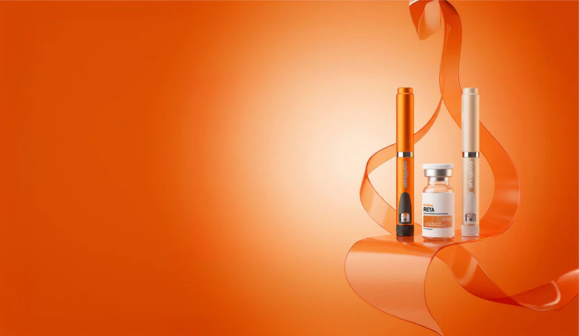 Produk peptide Continue, vial dan pen